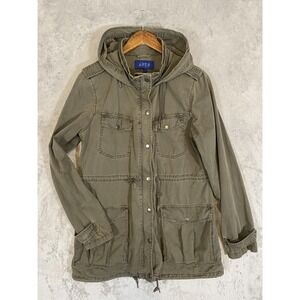 Apt. 9 Women Military Field Jacket Sz M Parka Fatigue Army Green Safari Gorpcore